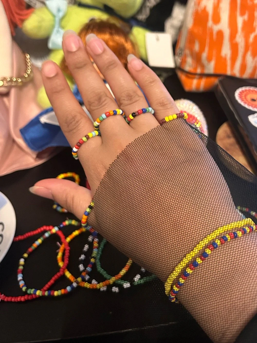 Colorful Kids Beaded Stretch Bracelet Set - Multicolor